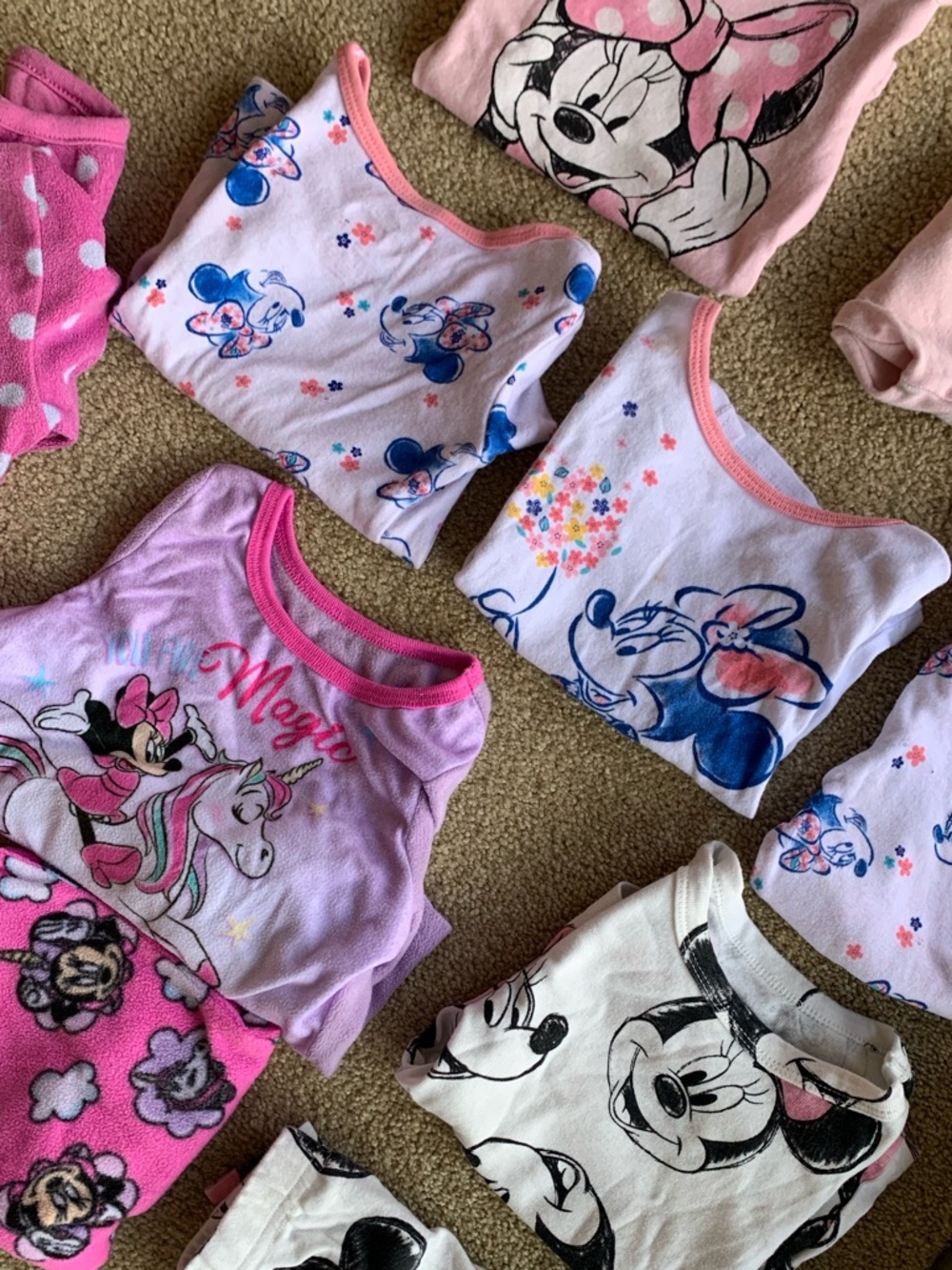 6 Disney Minnie Mouse Girls 2T Pajama Sets Haul